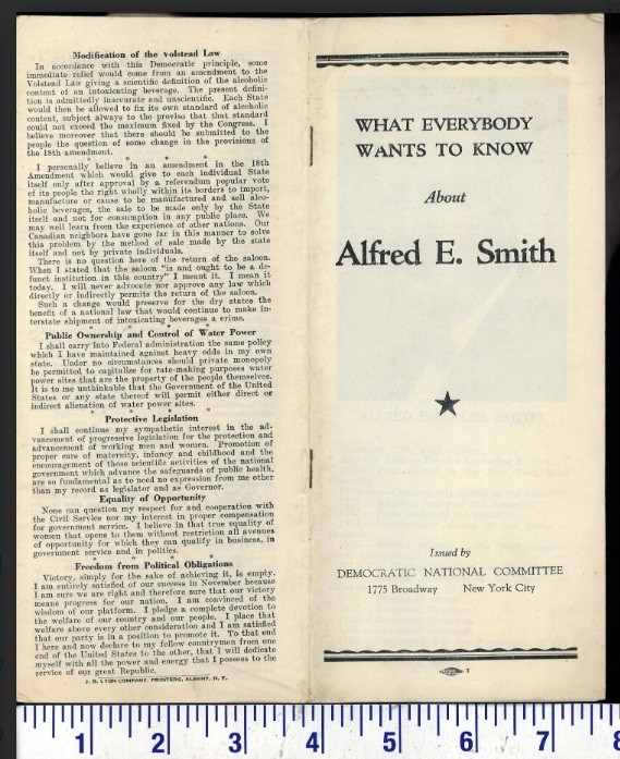 1928 WHAT EVERYBODY WANTS TO KNOW GOV ALFRED SMITH DEMOCRAT NOMINEE HOOVER NY
