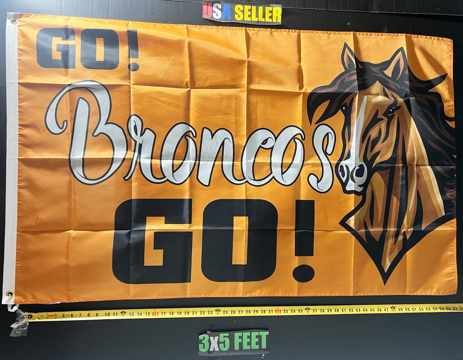 Broncos Mascot Flag FREE USA SHIP High School Football Sports Fan USA Sign 3×5′