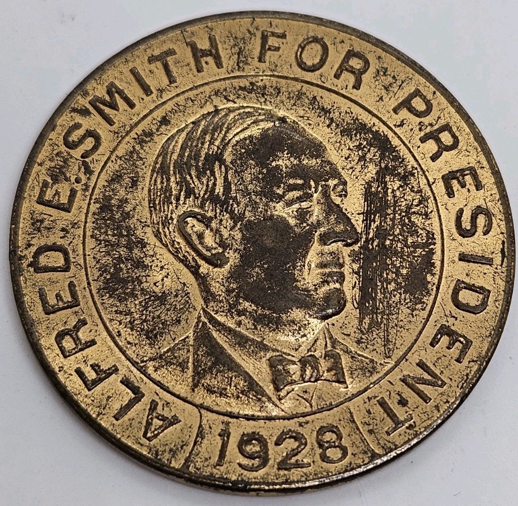 1928 ALFRED E SMITH FOR PRESIDENT U.S Presidential Campaign Medallion Coin Token
