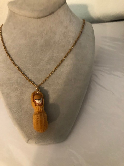 1976 Jimmy Carter Campaign Product Smiling Peanut Pendant Necklace