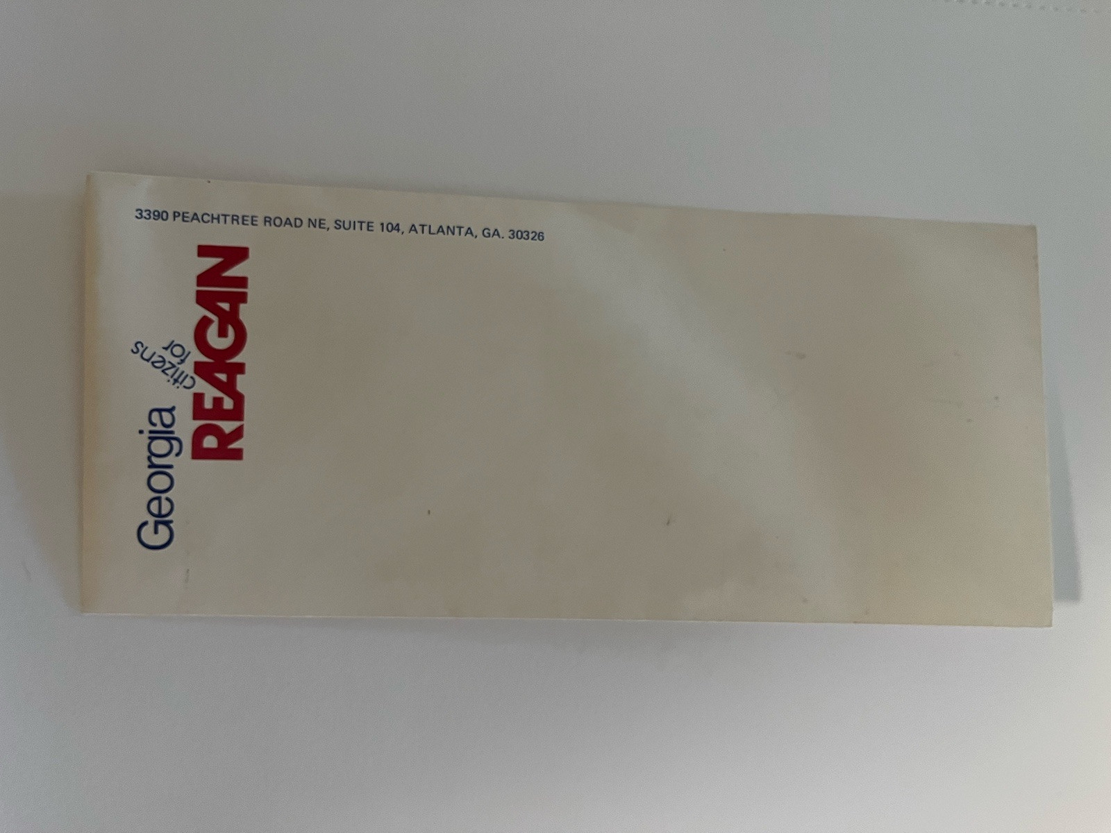 1976 “Georgia Citizens For Reagan” Ronald Reagan Atlanta Georgia Envelope