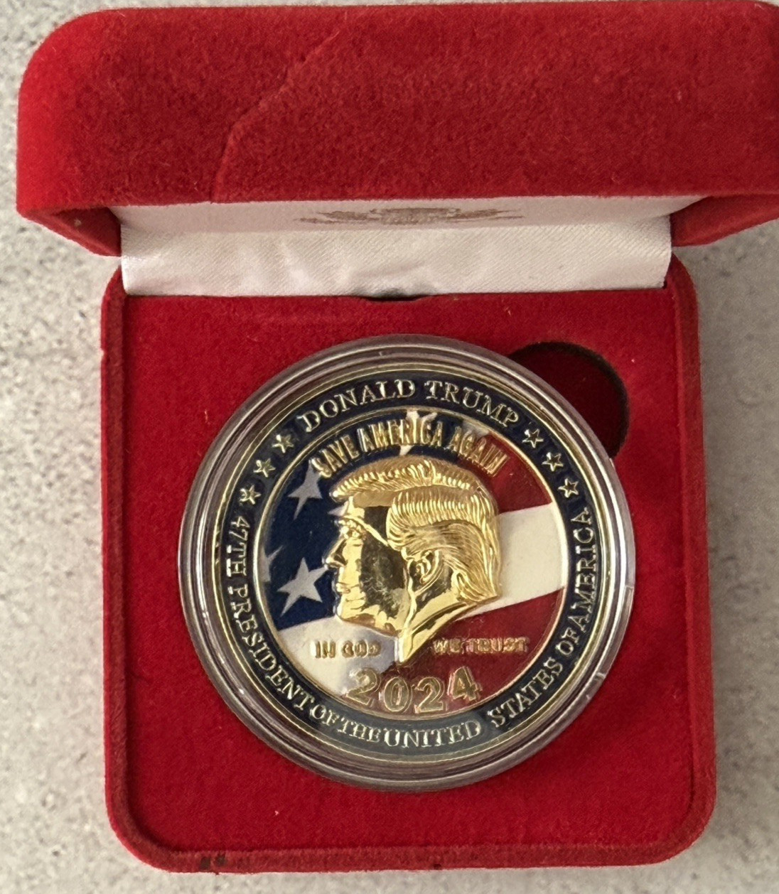 2024 Donald Trump Save America Again Colorized Coin No COA