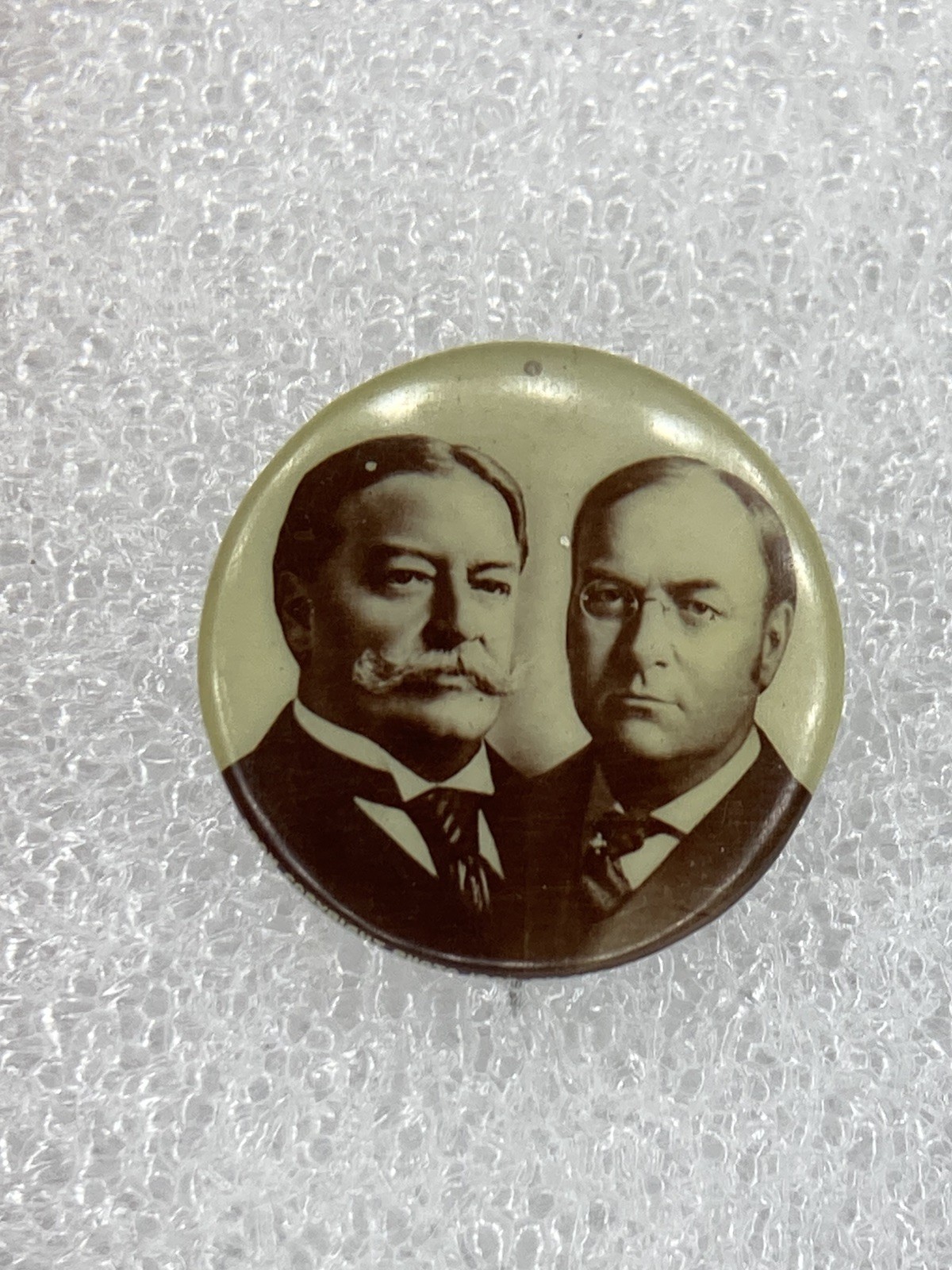 1908 WILLIAM H. TAFT + SHERMAN CAMPAIGN Jugat Pinback – AYPE SEATTLE