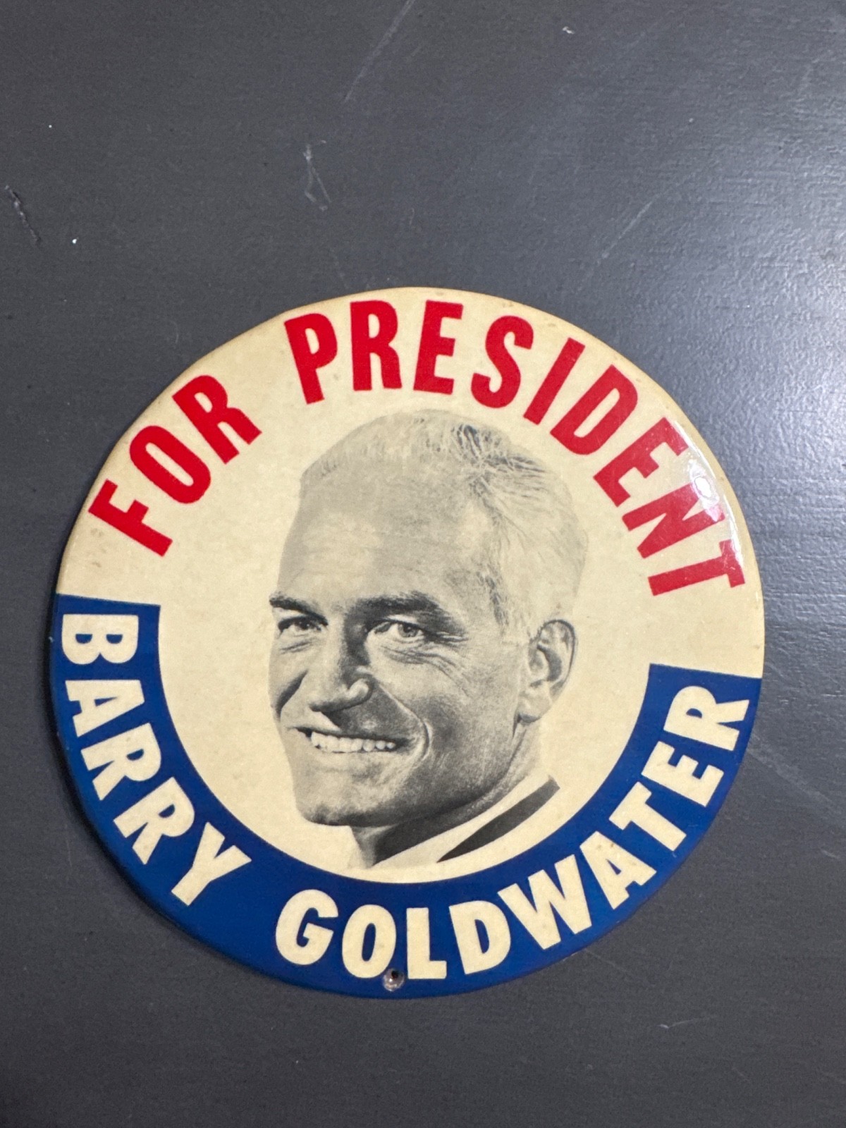 1964 Barry Goldwater for President Large 6″ Pin Pinback Campaign Button