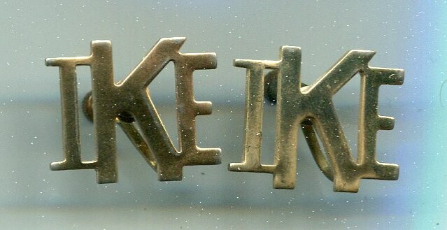 Pair of 1950’s Gold Tone IKE Eisenhower Lapel Pin Back Screw On Earring