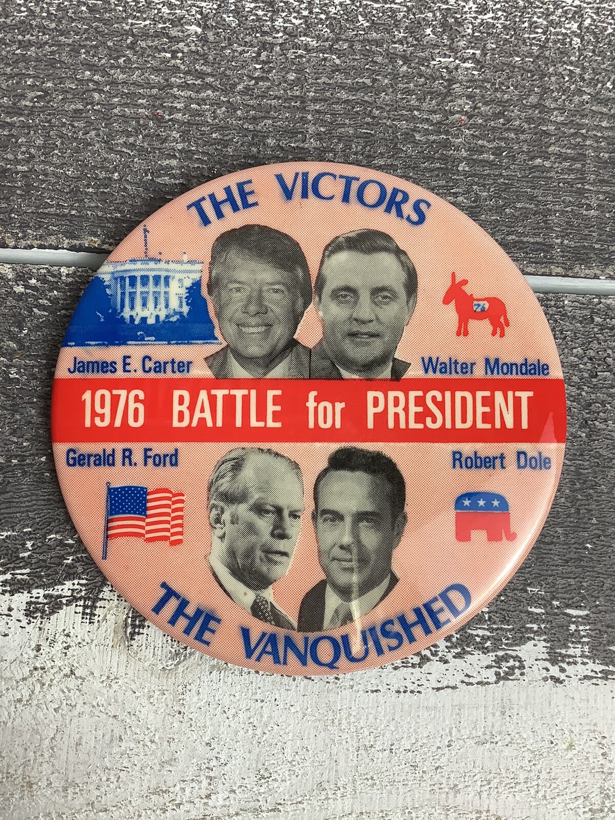 Rare Vintage Jimmy Carter Battle for President Campaign Button