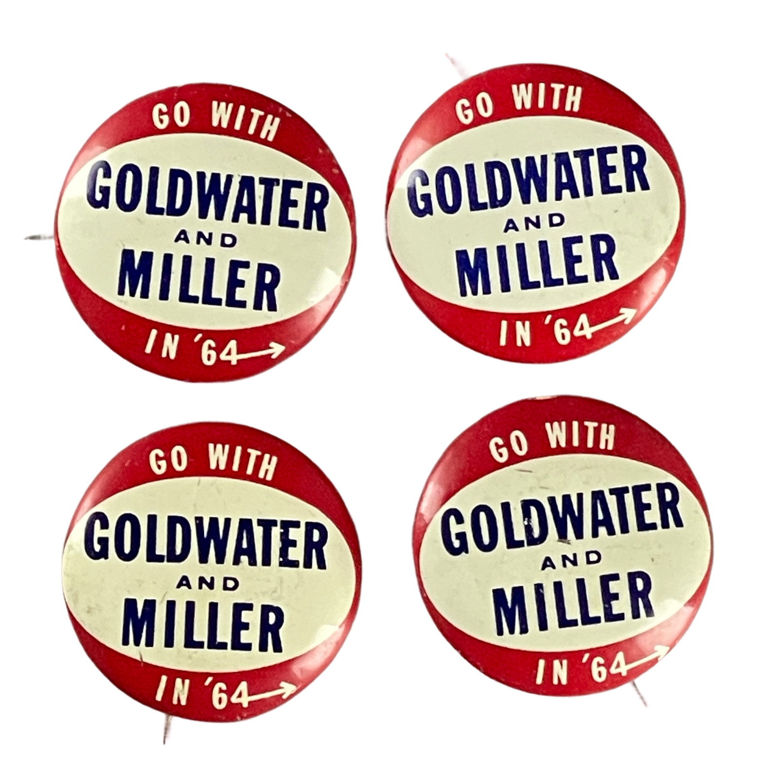 Vintage Pinback Mixed Lot 1964 Barry Goldwater Miller Candidate Politics Buttons