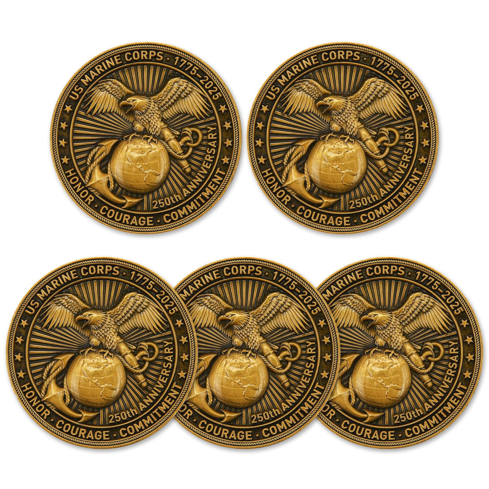 US Marine Corps 250th Anniversary Commemorative Coin (1775-2025) – Double-Sid…