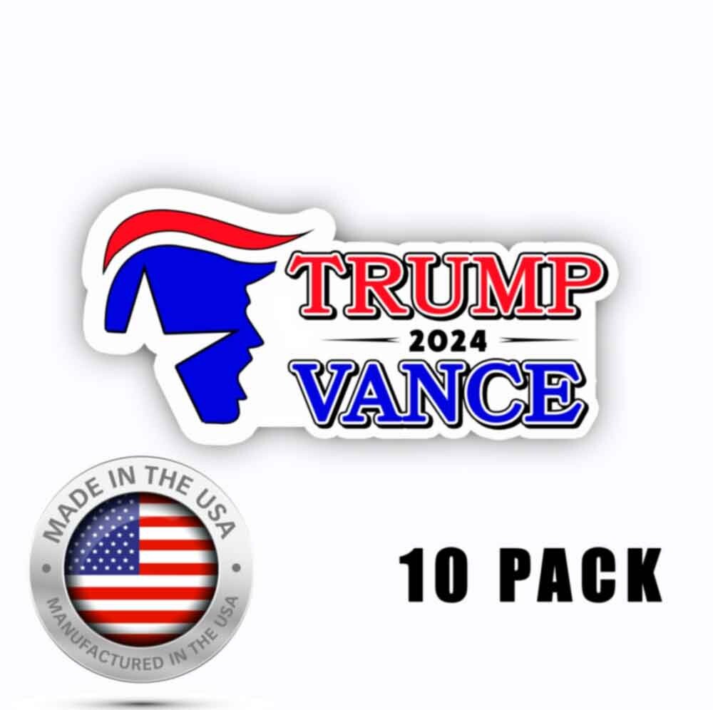TRUMP VANCE STAR 2024 Decal Sticker | Vinyl | Water-resistant Trump 10 PACK