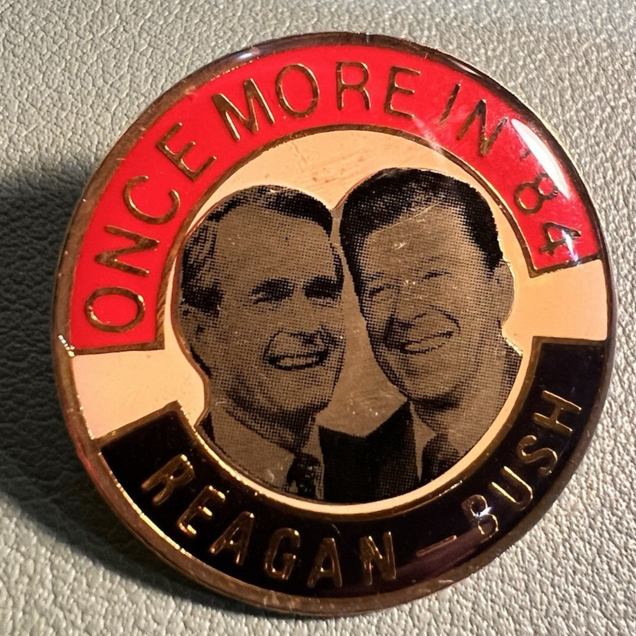 1984 Reagan Bush “Once More in ’84” Lapel Pin Vintage Rare-BEAUTIFUL!