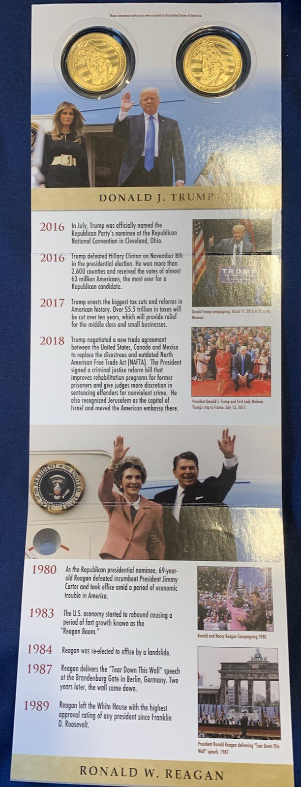 2020 DONALD TRUMP / RONALD REAGAN COIN SET RNC 2020 — LIMITED EDITION RARE!