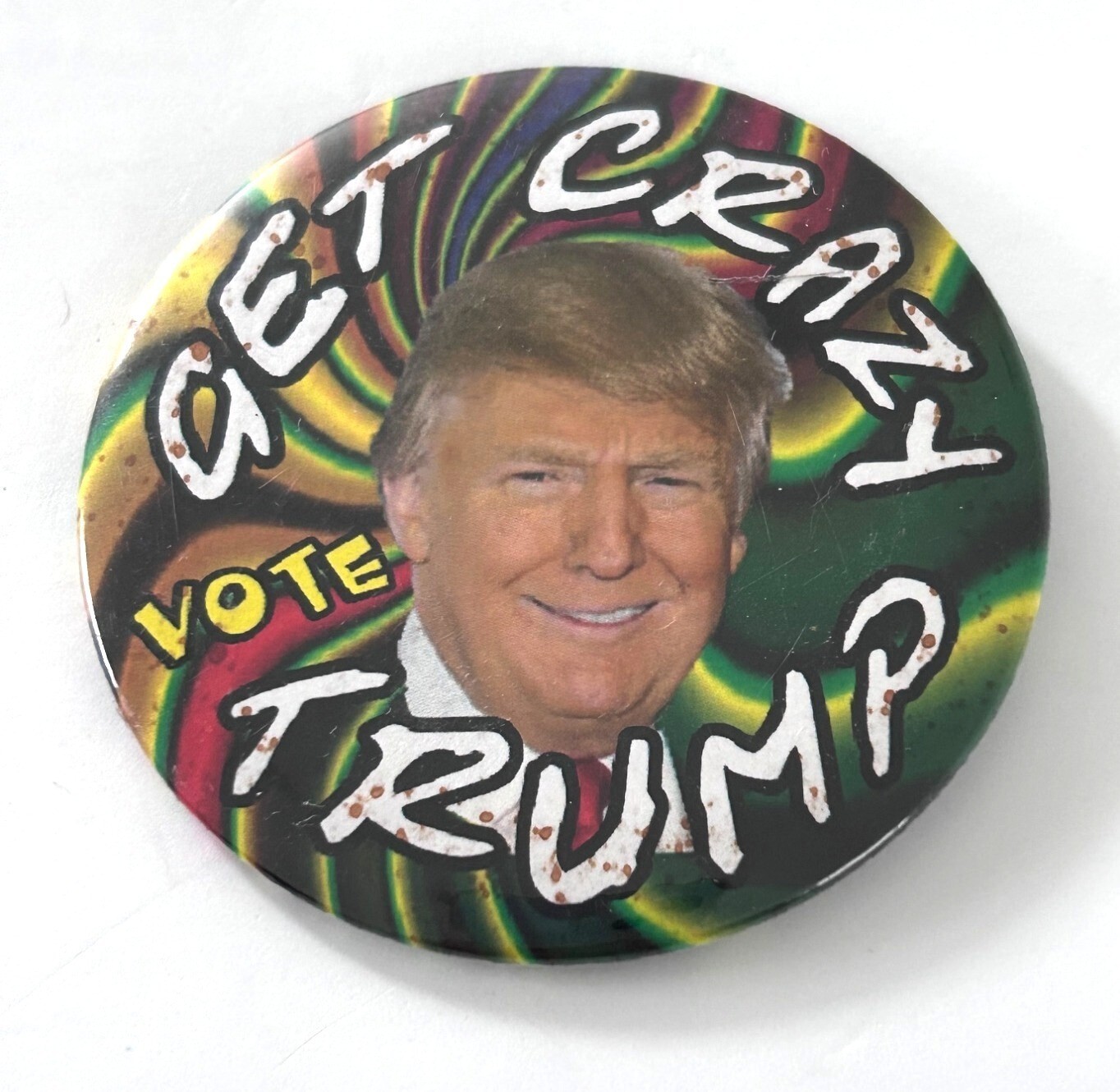 Donald Trump Get Crazy Vote Trump Campaign Pinback Button 2.25″