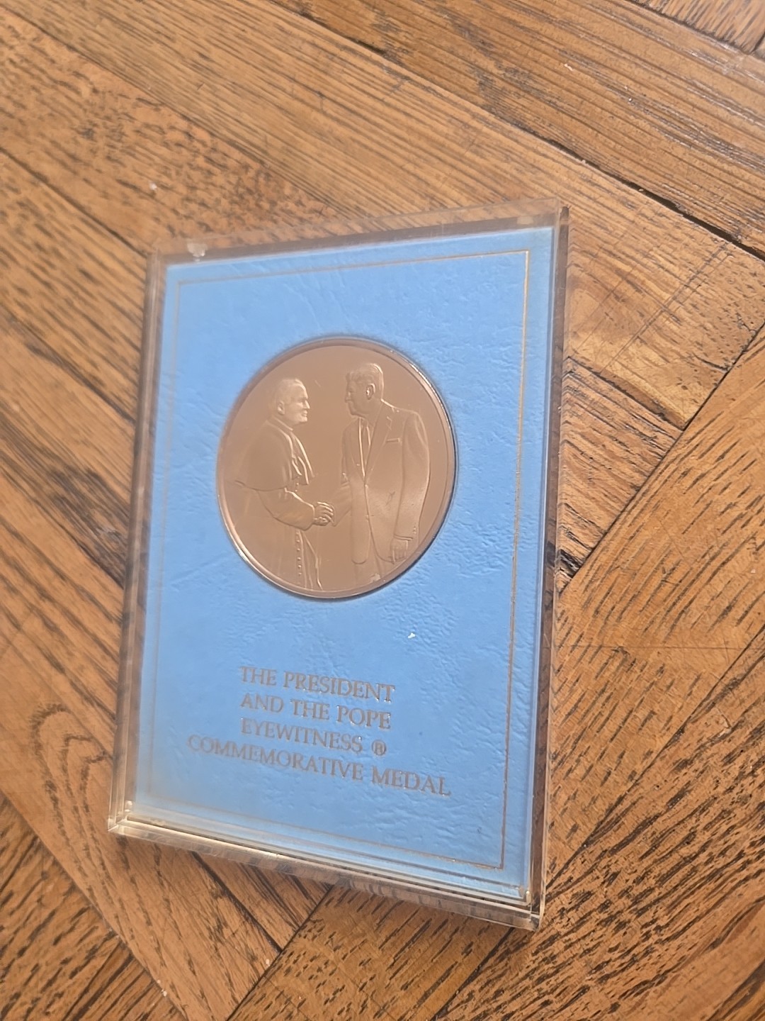 President & The Pope Eyewitness Proof Commemorative Bronze Medal Franklin Mint
