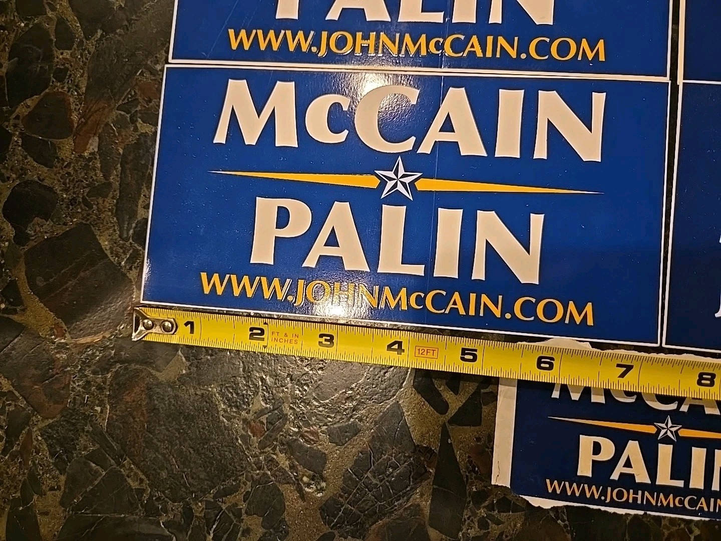 Lot of 5 John McCain Sarah Palin For President 2008 Bumper Stickers 7.5″ x 3.75″