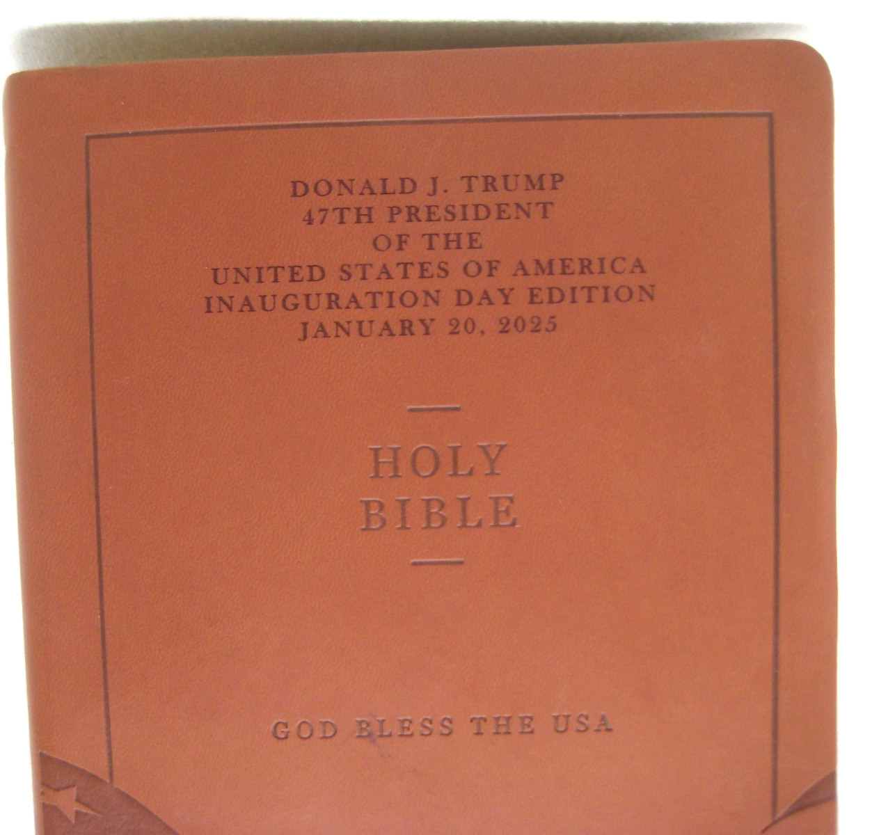 God Bless The USA Bible President Donald Trump Inauguration Day Edition LG Print
