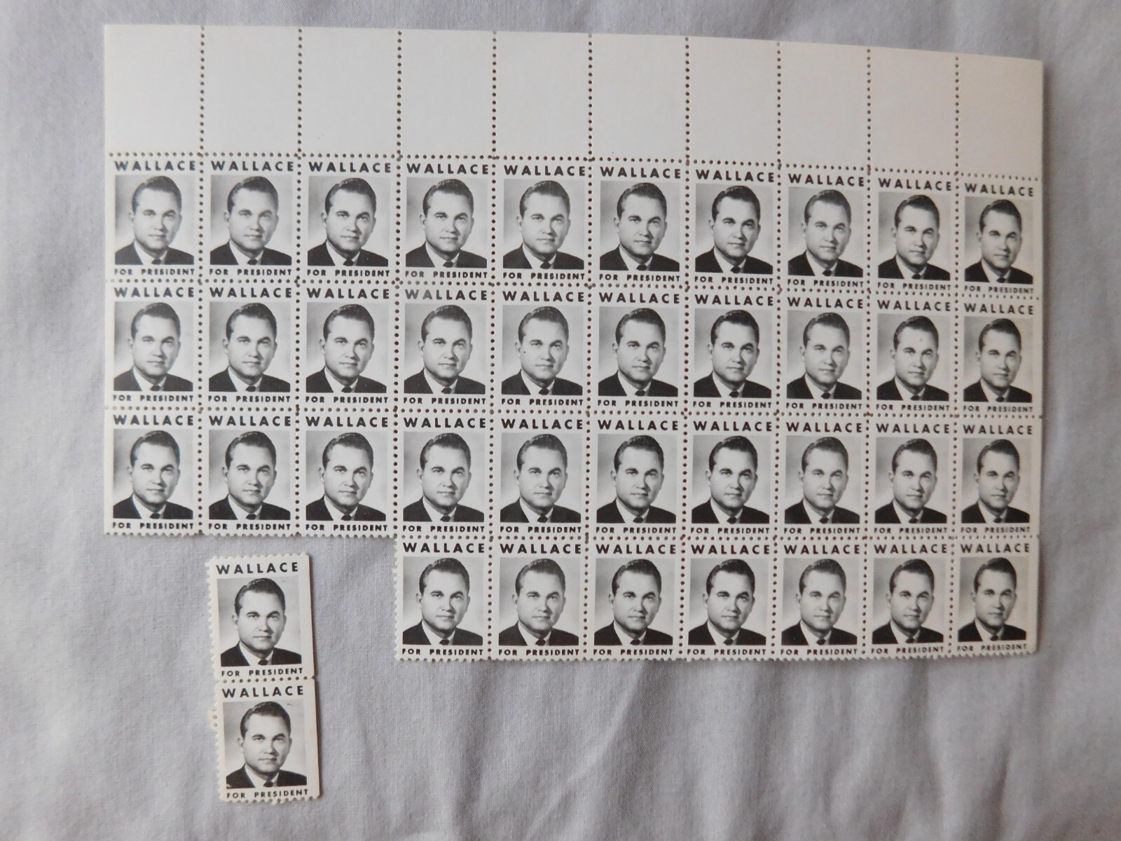 George Wallace For President 1968 Presidential Campaign Stamps (39 STAMPS)