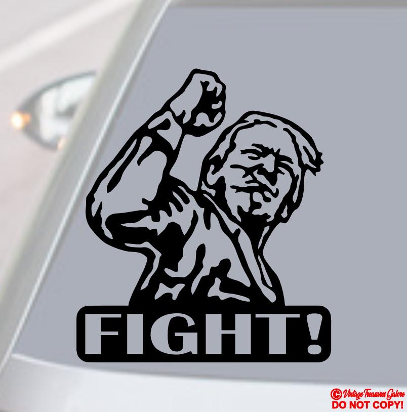 PRESIDENT DONALD TRUMP RAISED FIST FIGHT Vinyl Decal Sticker Car 2024 YOU MISSED