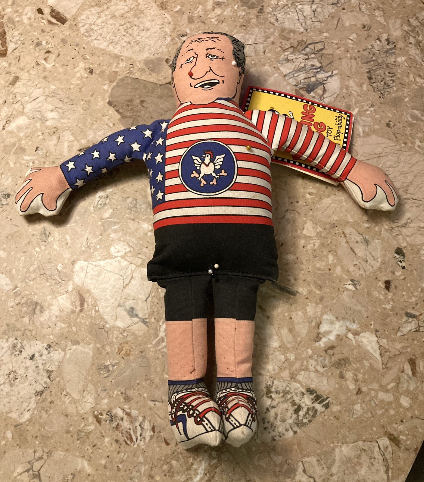 Bill Clinton Soft Doll Novelty Cartoon Dog Toy Fat Cat Campaign Pin Cushion NOS