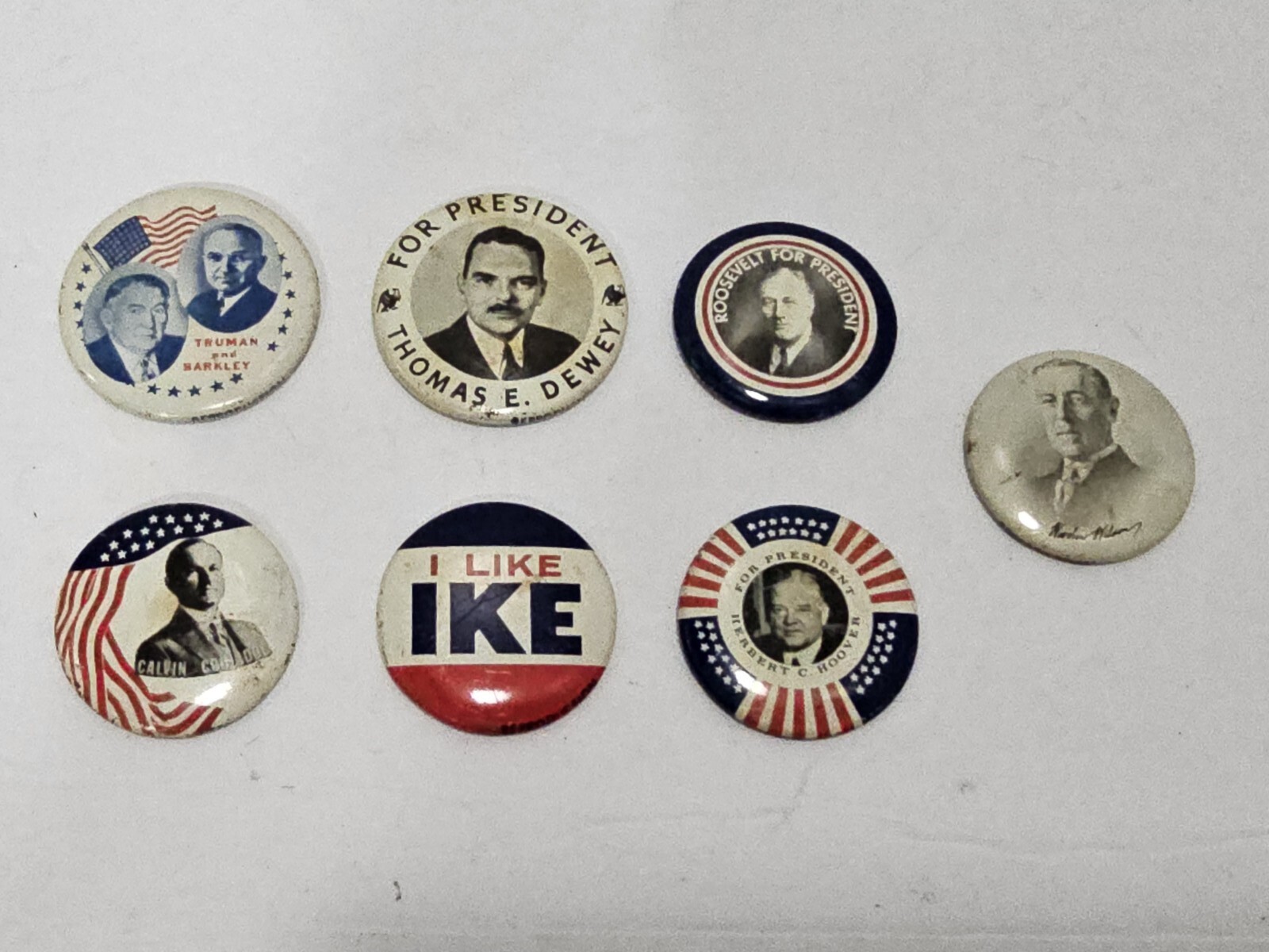 Vintage U.S President Reproduction Campaign Button Pin Pinback Lot Of 7 Politics