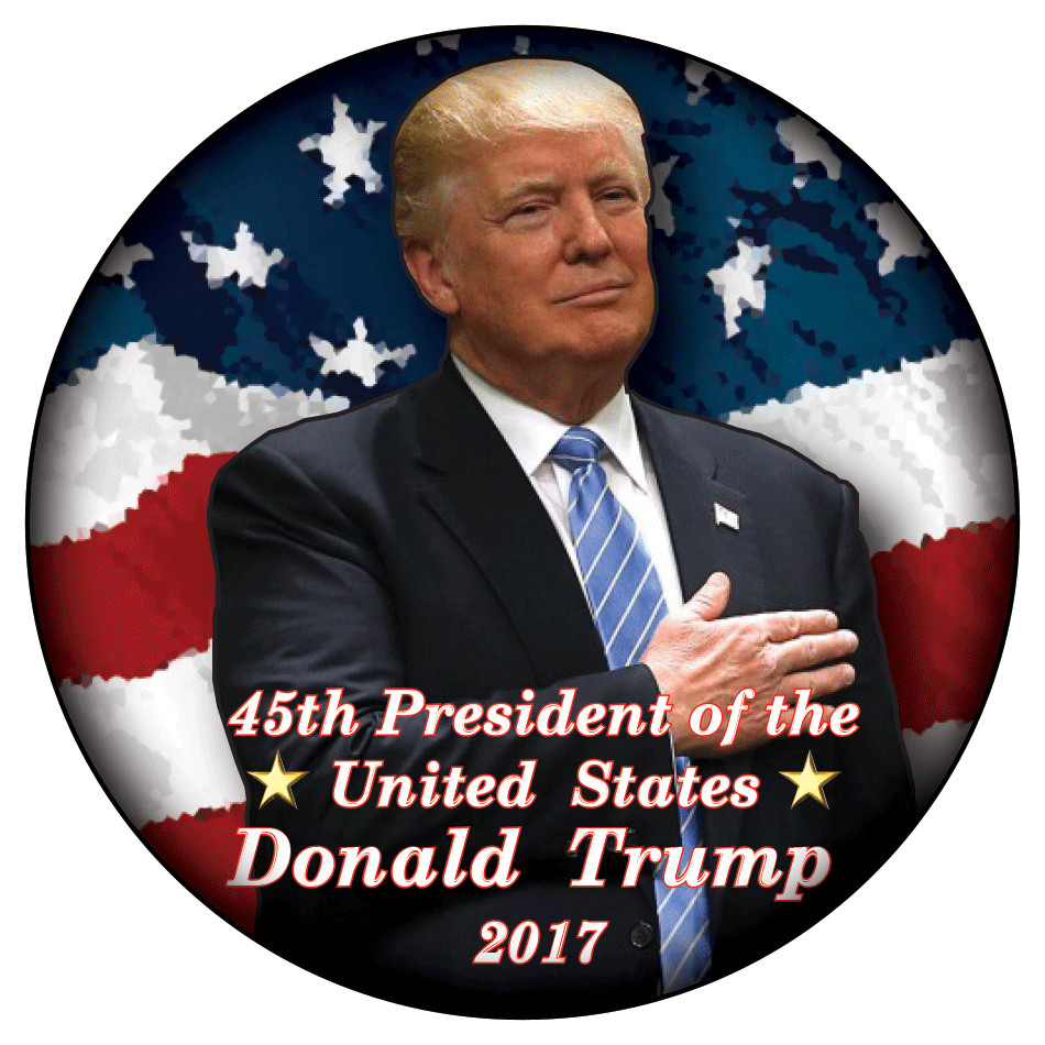 DONALD TRUMP 45TH PRESIDENT OF THE US 3″ PINBACK BUTTON VOTE FOR PRESIDENT