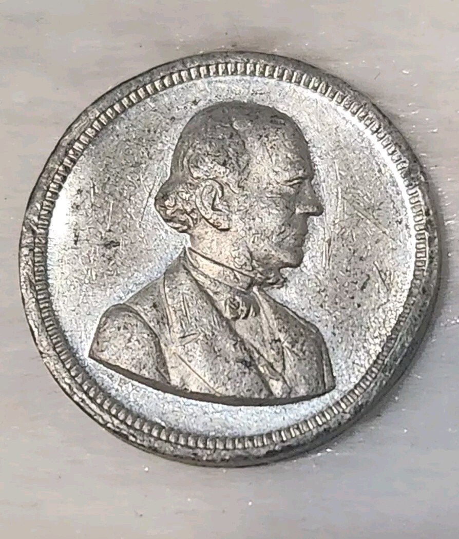 Rare White Metal 1868 US Grant Opponent H. Seymour President Campaign Token Coin