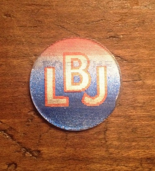 1964 Lyndon Johnson LBJ for the USA Campaign Vari-Vue Flasher Sticker Button.