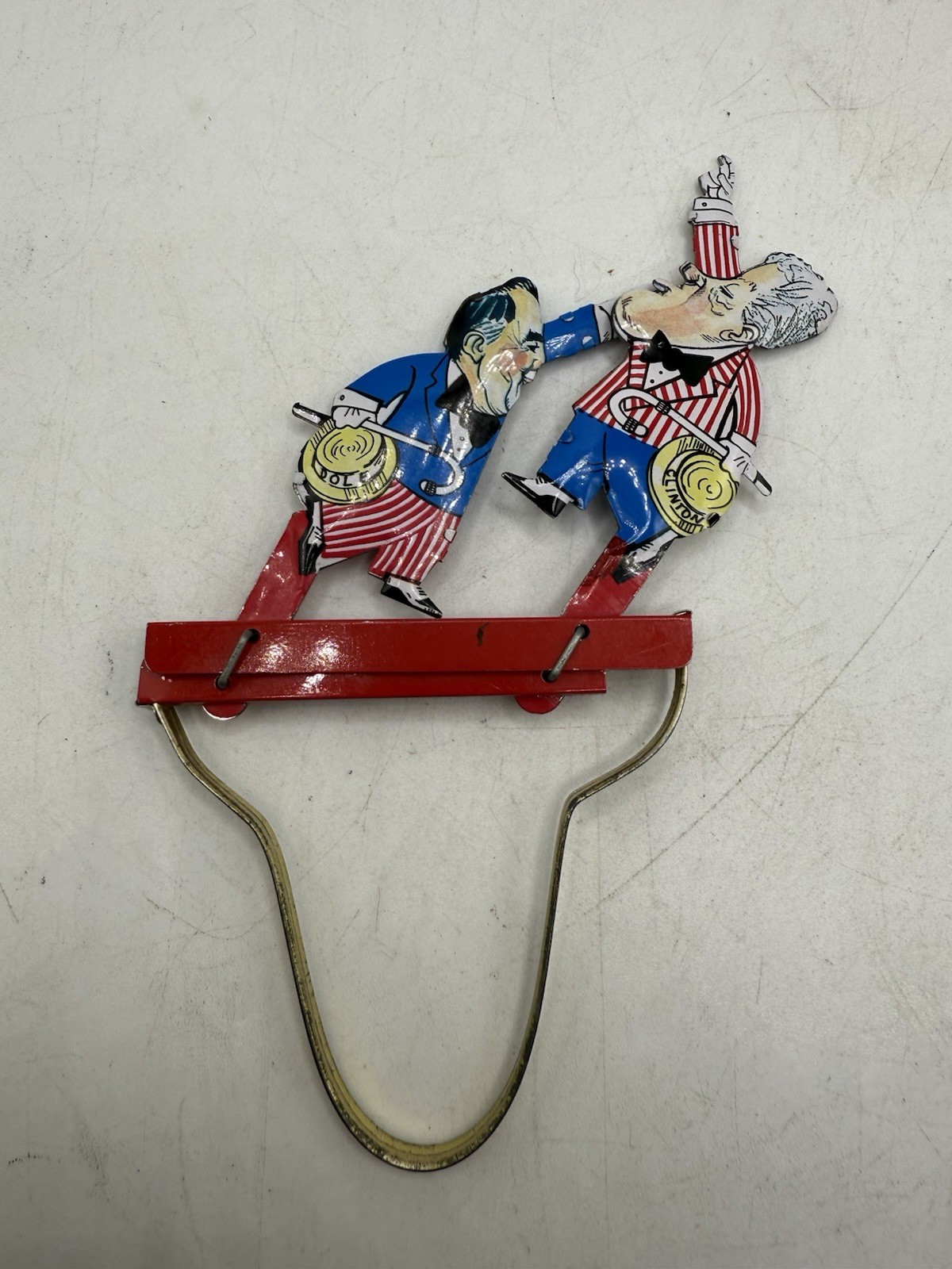 Collectible 1996 Bill Clinton Vs Bob Dole Presidential Election Tandem Metal Toy