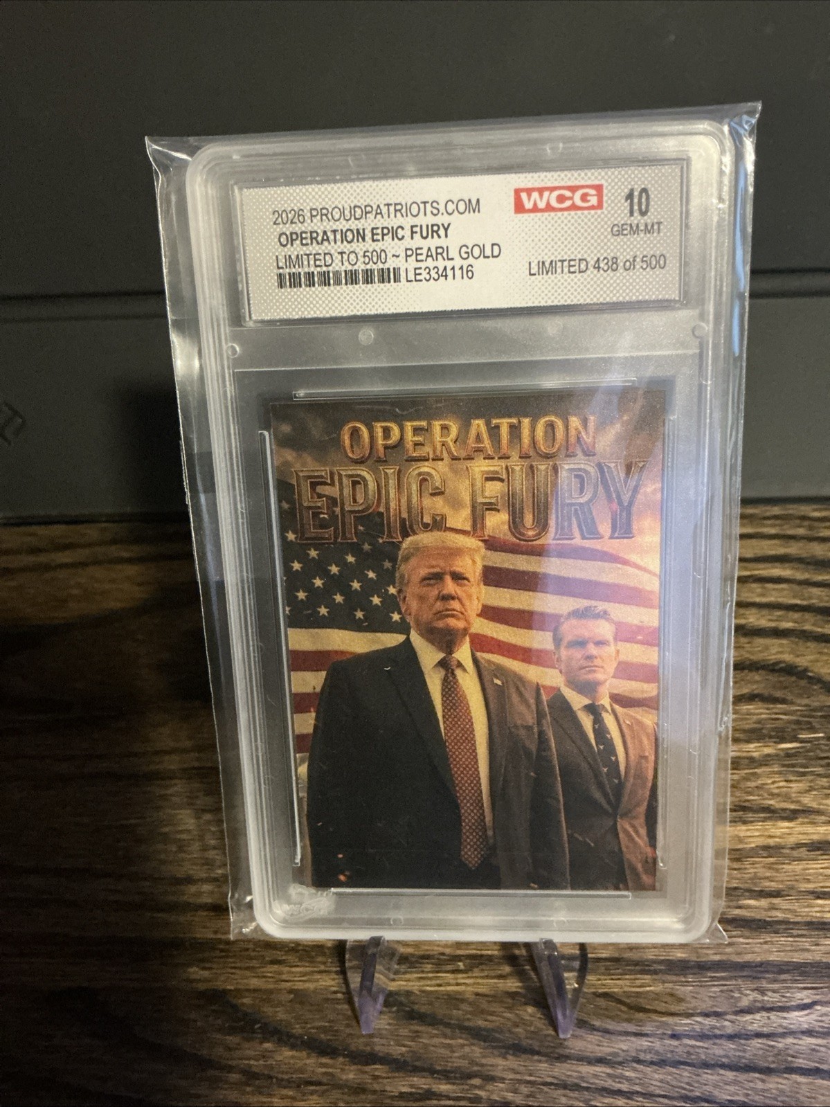 Pearl Gold Proud Patriots Donald Trump Trading Card – Operation Epic Fury