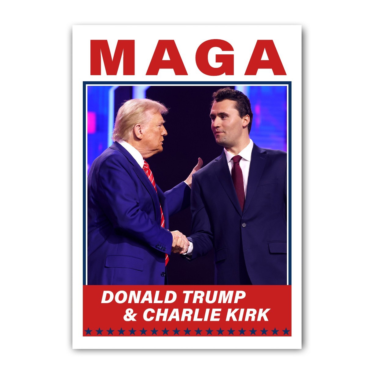 Charlie Kirk and Donald Trump Conservative MAGA Custom Trading Card with Case