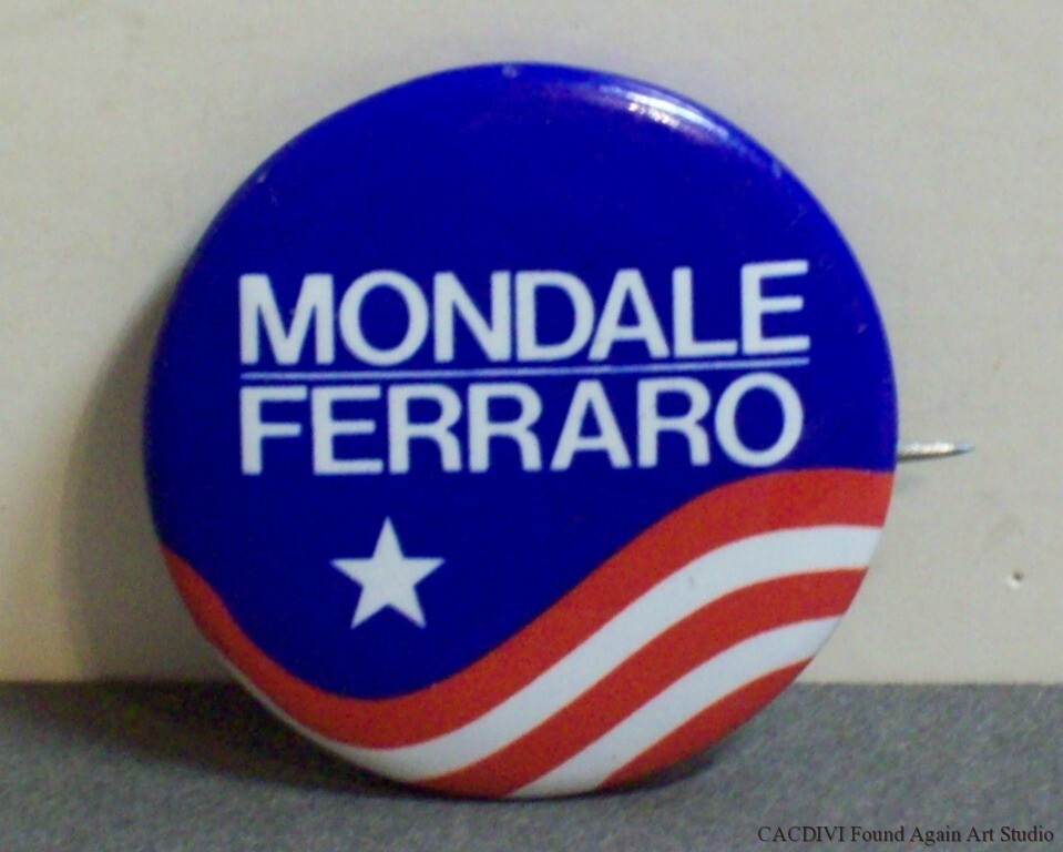 Vintage 1984 Mondale Ferraro Campaign Button Local 772 Presidential Election Pin