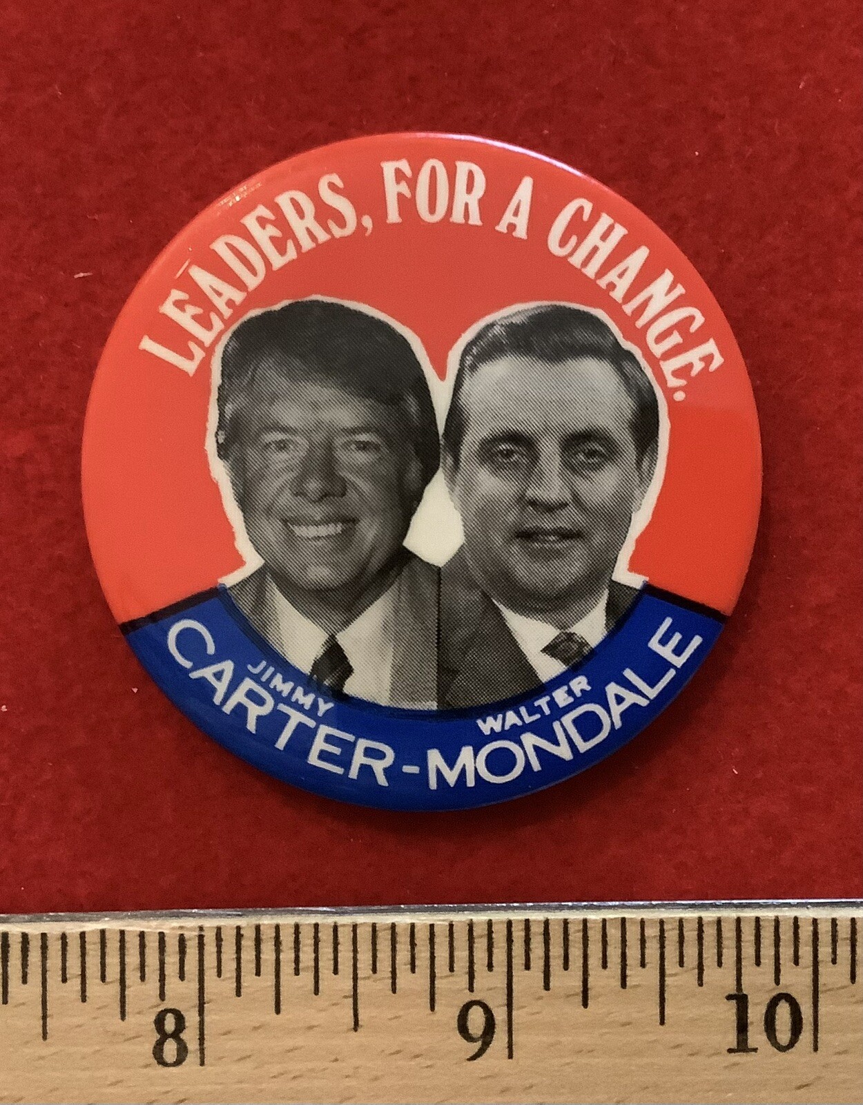 Jimmy Carter, Celluloid Mirror, 2-1/4”.