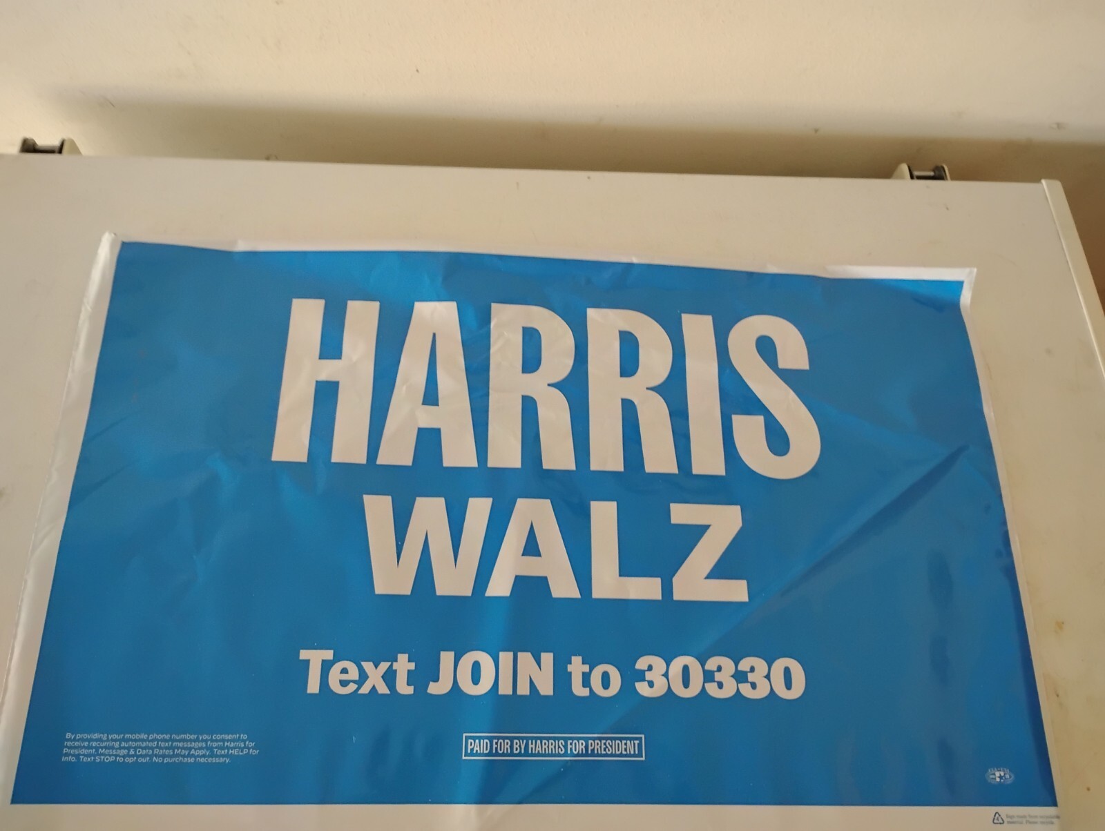 Kamala Harris/Tim Walz Official Campaign All Weather Yard Sign “No Stakes” RARE