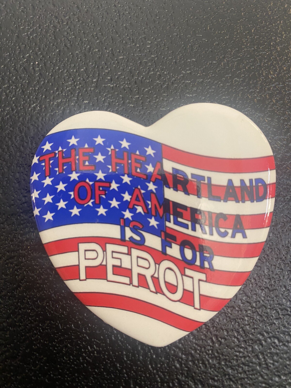 Heart Shaped Ross Perot Campaign Button. (SKU0102)