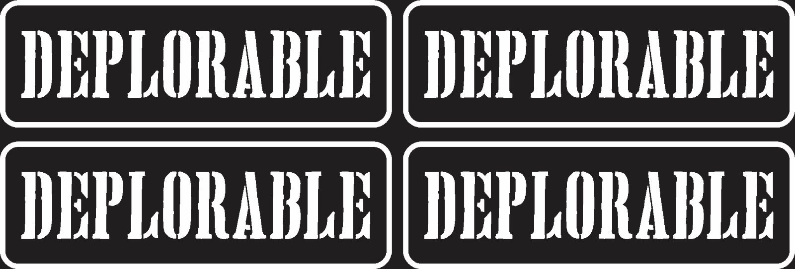 4PCS* HELMET HARD HAT DEPLORABLE TRUMP STICKER DECAL BUMPER
