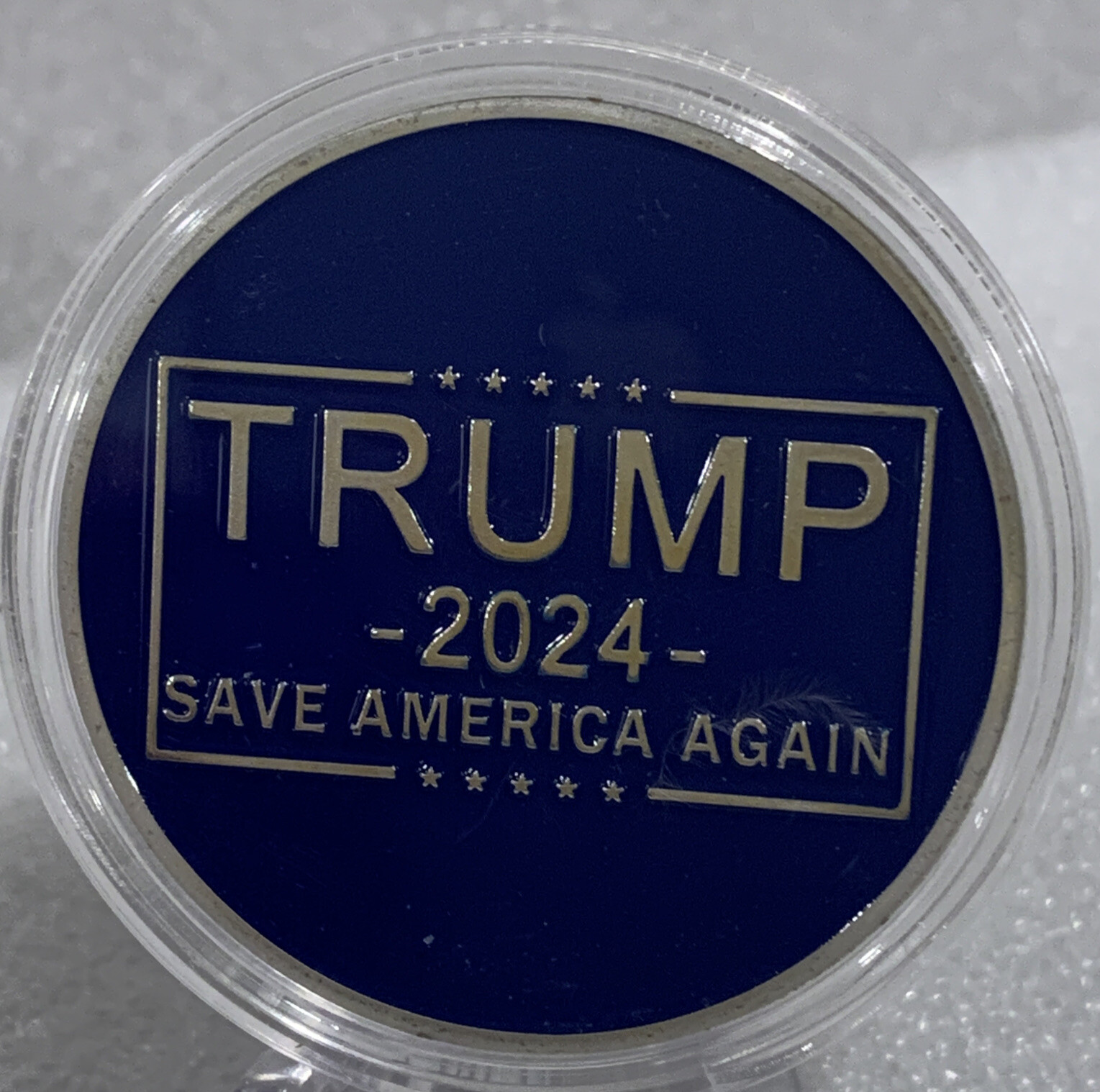 * 10 Pieces President Donald Trump Comm Coin Save America Again Silver Trim