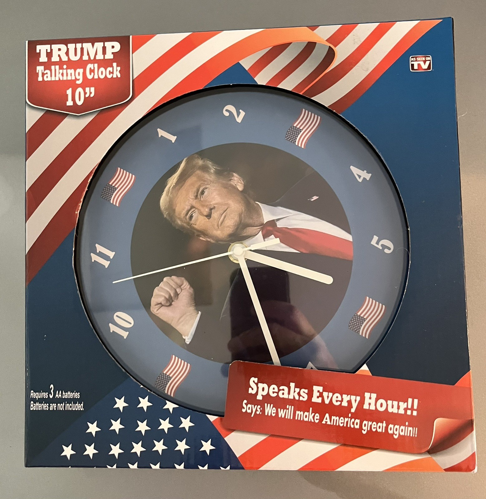 President Donald Trump Talking Clock Let’s Make America Great Again! ~NIB~