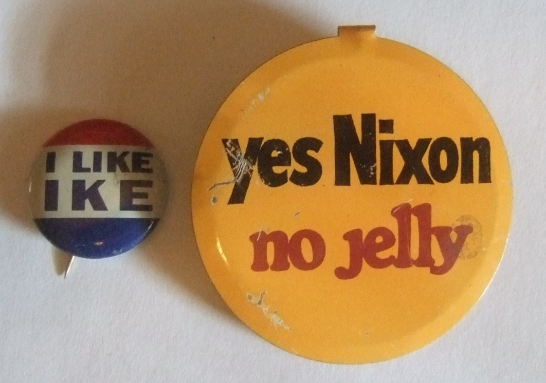 Vintage Nixon Button Yes Nixon No Jelly