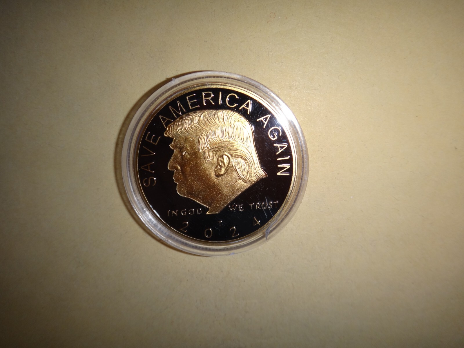 SAVE AMERICA AGAIN 2024 Donald Trump Presidential Campaign 2-Side Coin and Case
