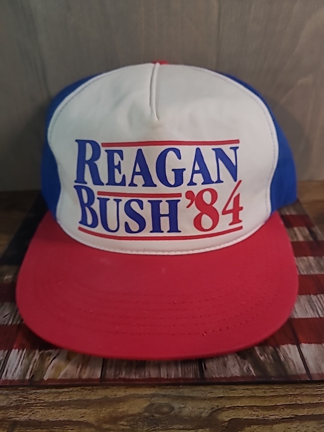 Reagan Bush 84 Meshback Adjustable Retro Hat (AMERICAN MADE) Not Vintage