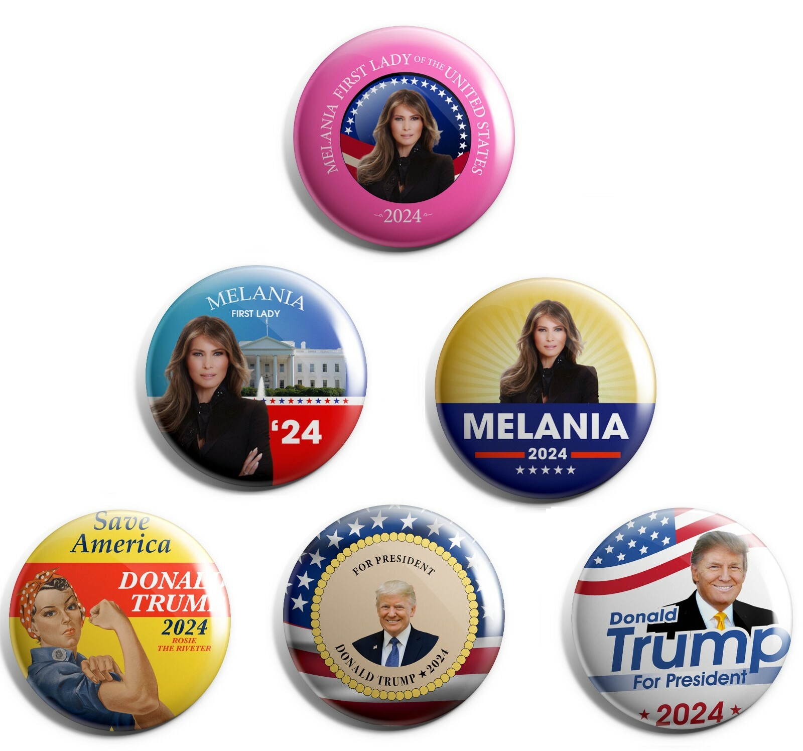 Donald Trump 2024 Campaign Button 30-Pack (DT-24-30-ALL)