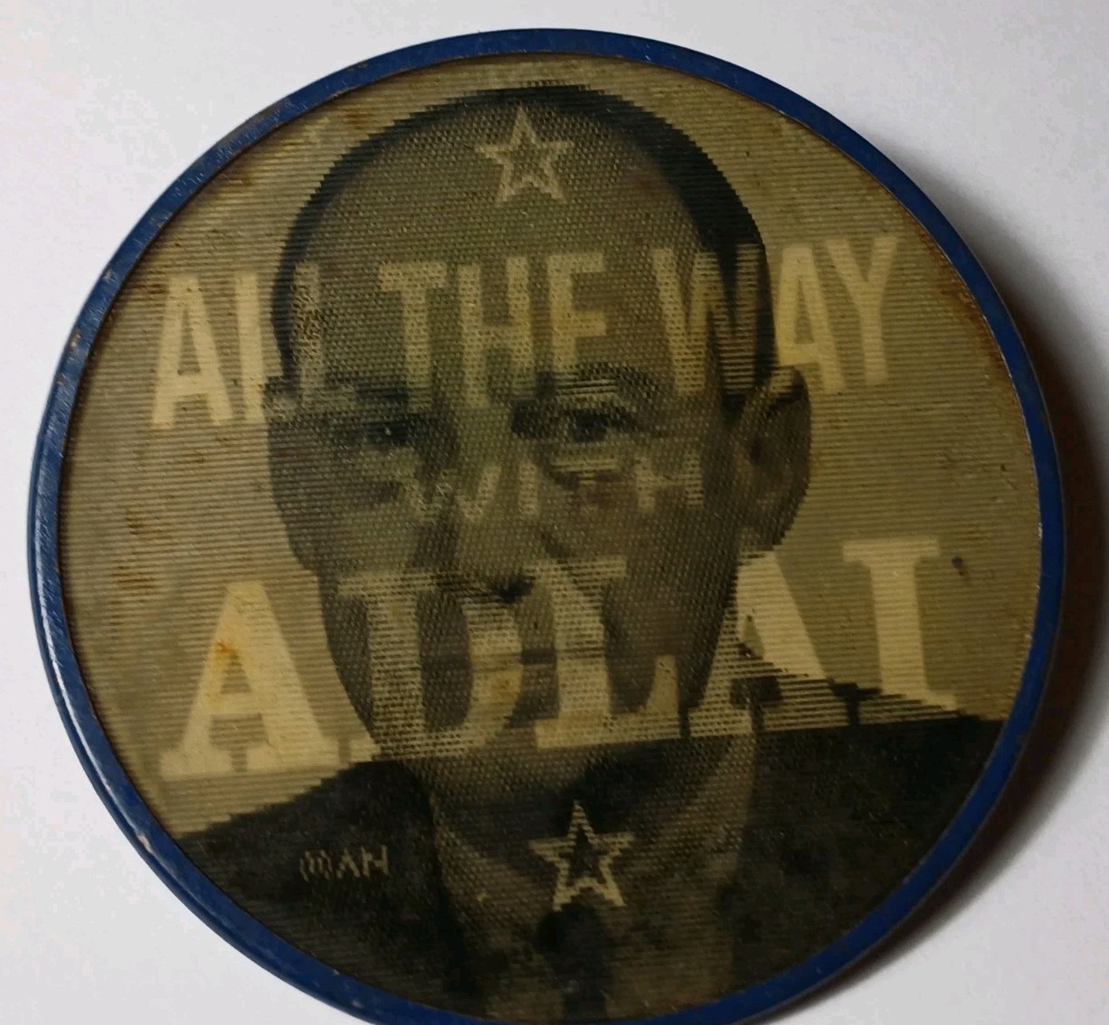 Rare ALL THE WAY WITH ADLAI STEVENSON 2.5″ Flasher Pin Button 1956 Campaign Pinp