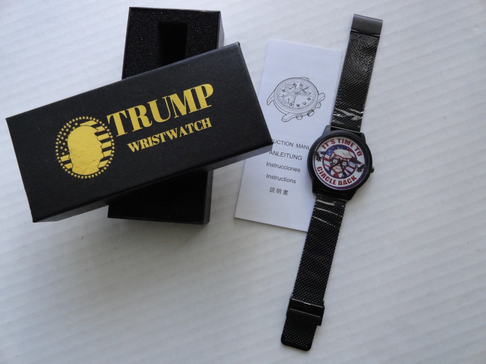 Trump Collection lot : Watch / Coin / card / bill — 4 Collectible items Maga