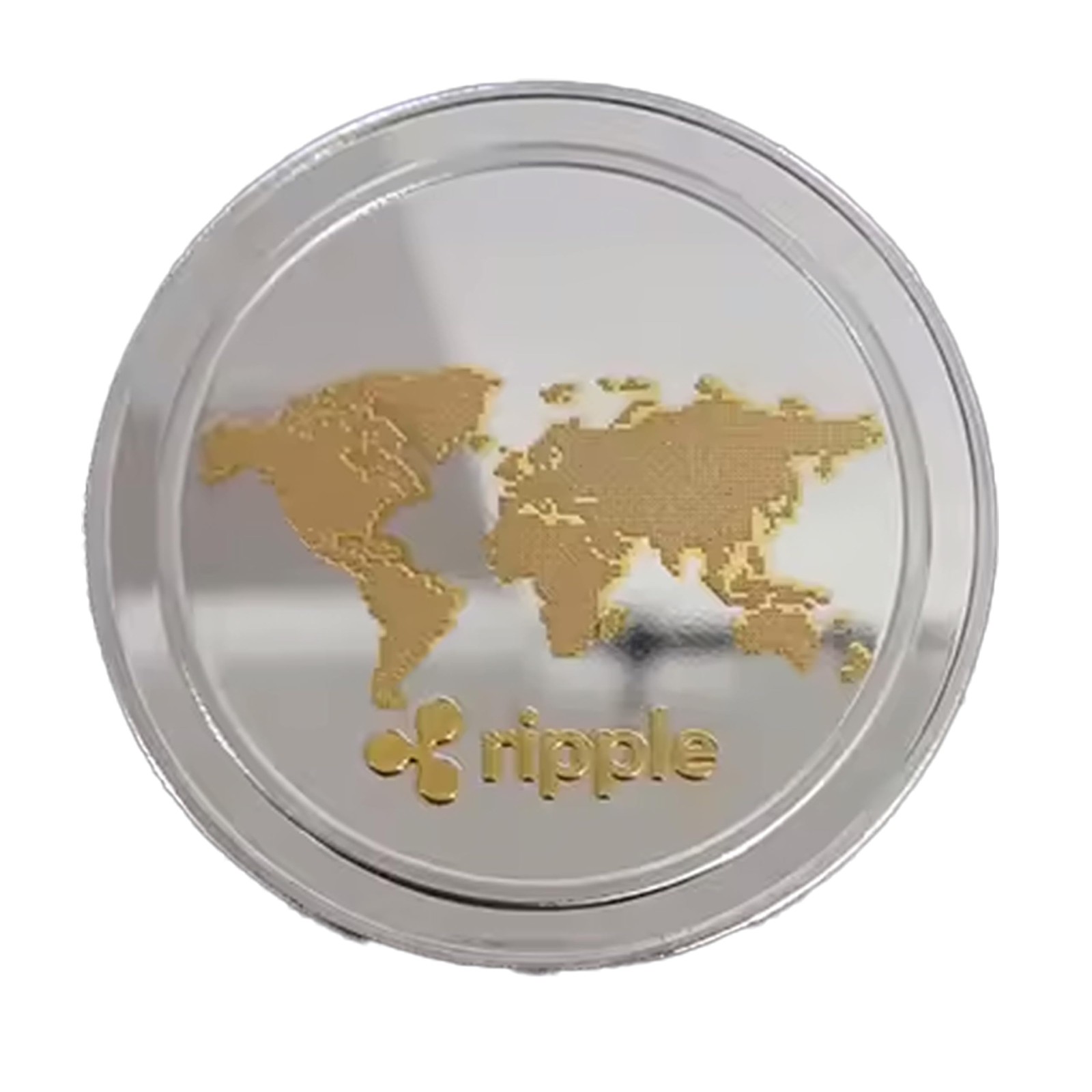 XRP Ripple Blockchain Crypto Gold on Silver Plated Coin Collector’s Medallion…
