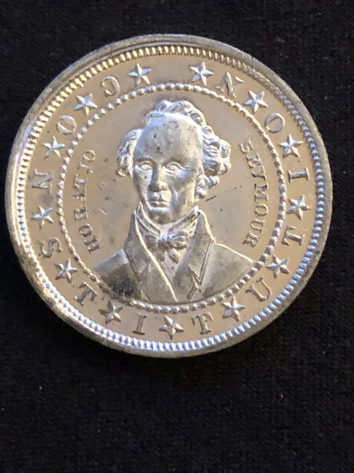 Horatio Seymour 1868 U.S. Presidential Campaign Token, No North No South