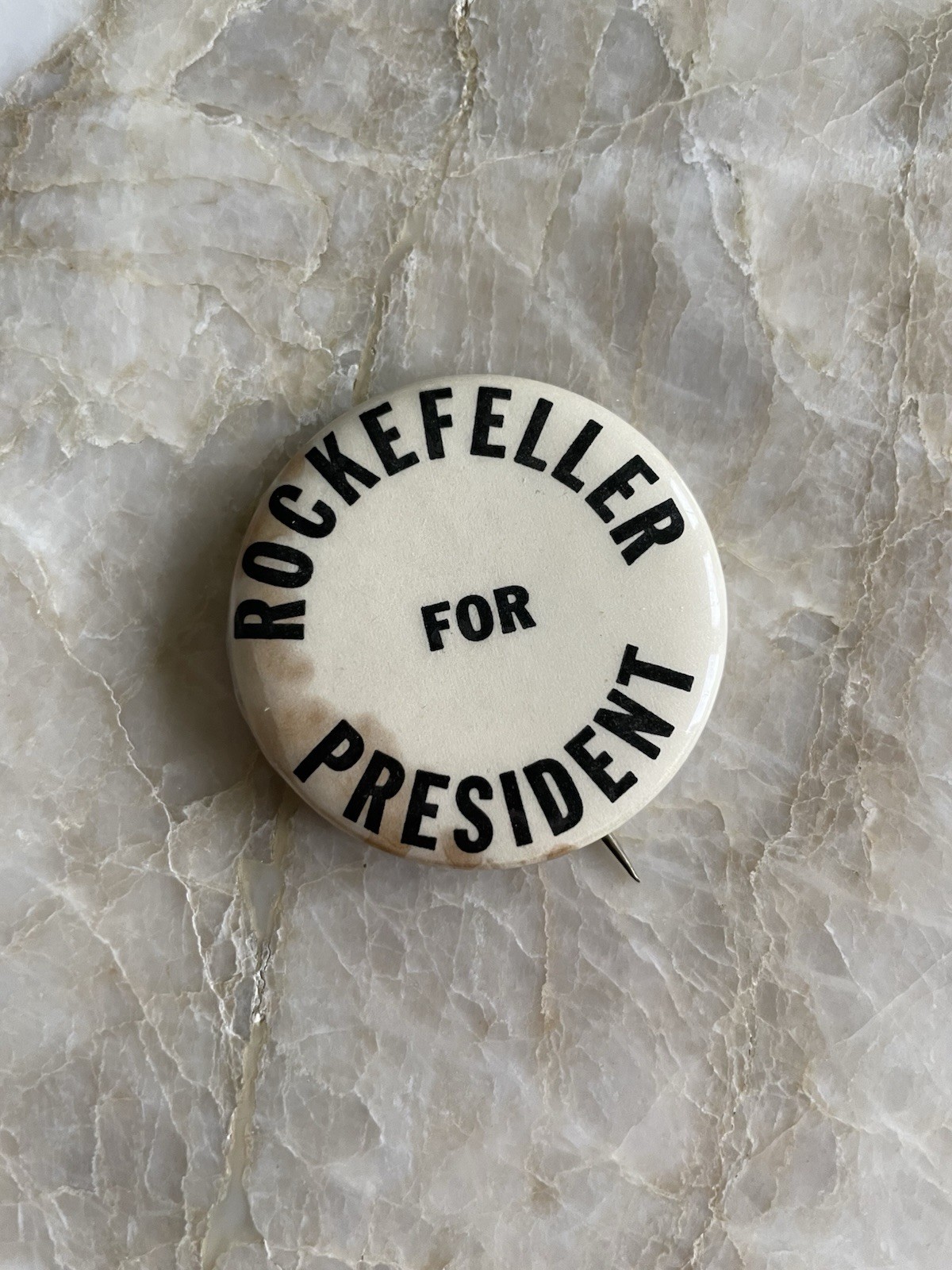 Nelson Rockefeller Rocky Presidential Campaign Button Pin Vintage