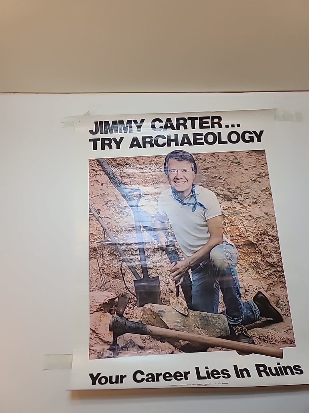 Jimmy Carter Original Vintage Satire Poster – Try Archaeology – 17.5″ X 22.5″