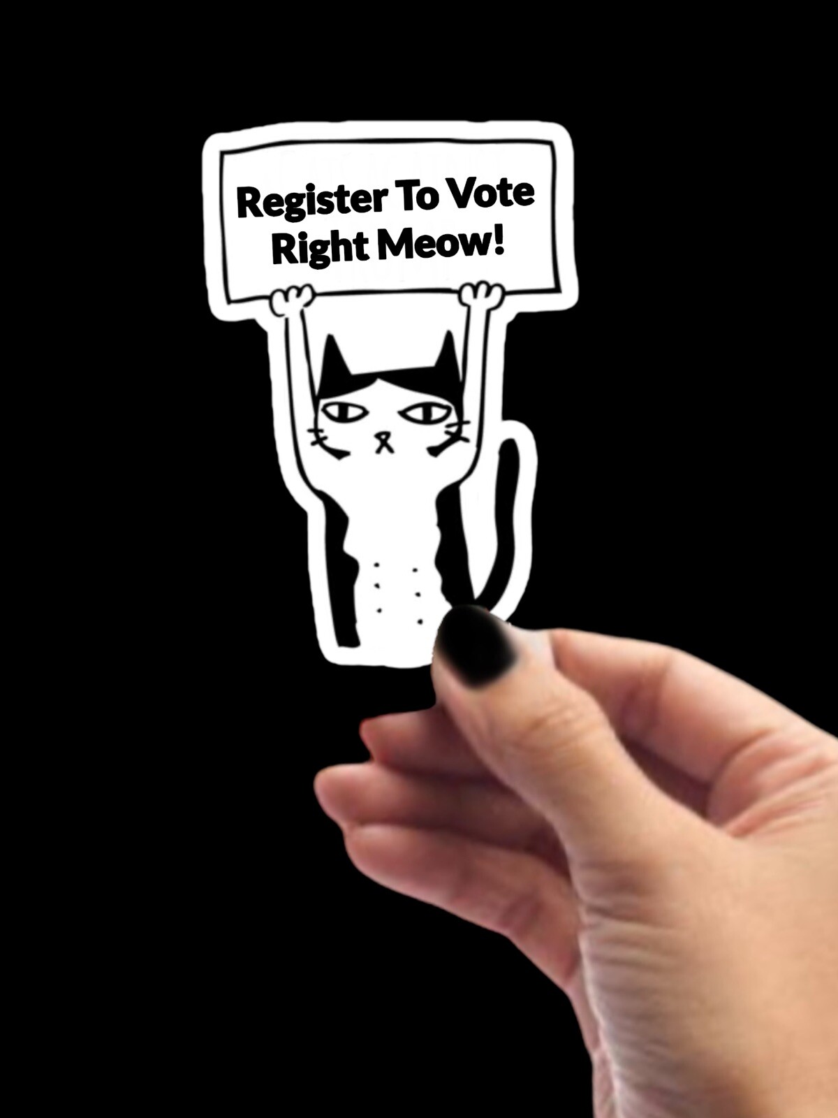 Register To Vote Right Meow Glossy Vinyl Cat Sticker