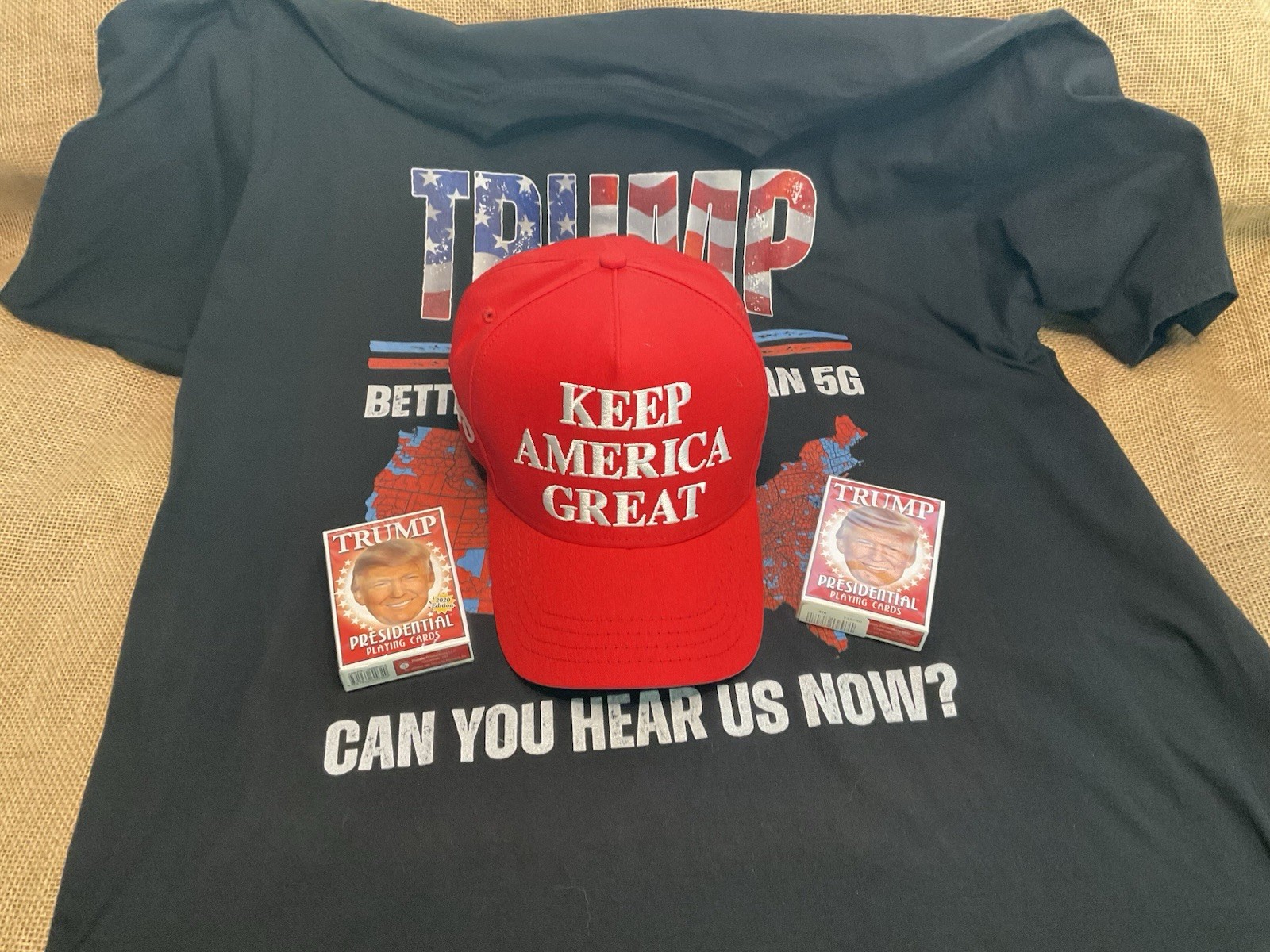 ORIGINAL 💫Donald Trump 2020 Official Cap Playing cards 2016 XL T-SHIRT 2024 NEW