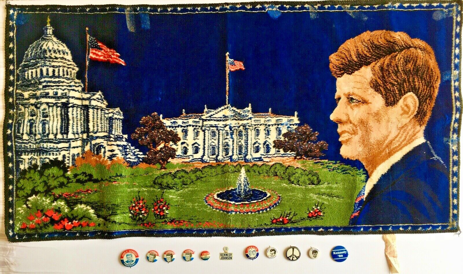 (12 lot) *POLITICAL PINS PLUS* John/Bobby/Ted “3 KENNEDY BROTHERS”