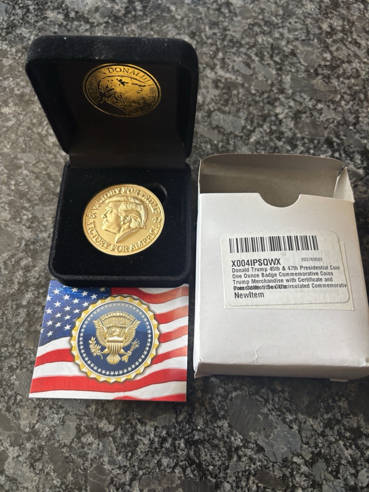 Trump 45Th And 47Th Presidential Coin, New In Velvet Box, Free Shipping